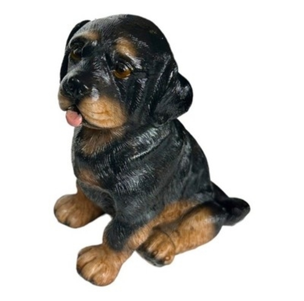 Dog Mate Rottweiler Puppy Figurine 5" Sitting Dog Resin Sculpture Vintage Dog - Picture 2 of 5